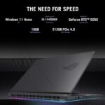 ASUS ROG Strix G16 Gaming Laptop, 16” 16:10 FHD+ 165Hz/3ms, NVIDIA GeForce RTX 5050 Laptop GPU, Intel Core i5 Processor 14450HX, 16GB DDR5-5600, 512GB PCIe Gen 4 SSD, Wi-Fi 7, Win11 Home, G615JHR-DS53 - Image 2