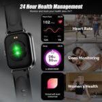 Smart Watch for Men Women, 2.01" HD Fitness Trackers with Heart Rate and Sleep Monitor, Bluetooth Calls & Notifications, 120+ Sport Modes, IP67 Waterproof, Compatible with Android & iOS, Black - Image 6