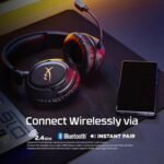 HyperX Cloud Flight 2 – Wireless Gaming Headset, Customizable RGB Lighting with Removable Earcup Plates, up to 100 Hours of Battery Life, 2.4GHz & Bluetooth, Multi-Platform Compatibility - Black - Image 4