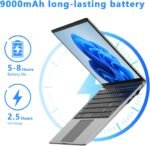 Laptop 16-inch 8GB DDR 256GB SSD portable laptop computer, expandable to 1TB, AMD A9-9400 Radeon R5 CPU up to 3.2 GHz, 9000mAh battery, Numeric Keypad, USB 3.0, dual-band WiFi, webcam, slim laptops - Image 6