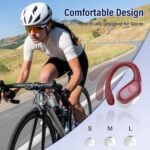 Qecnato 75H Sports Wireless Earbuds Bluetooth 5.4 Headphones Stereo, Red - Image 7