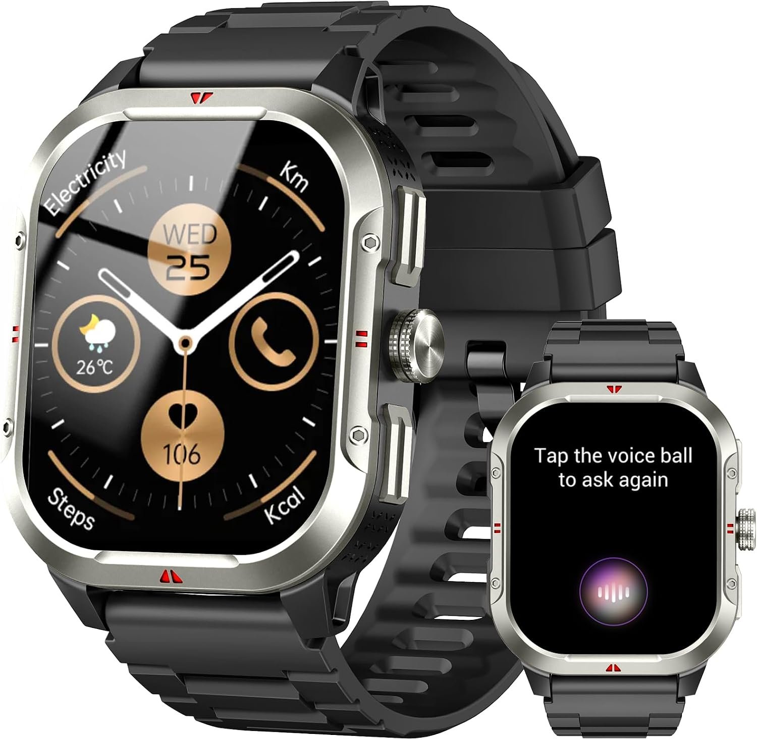 71yUMdIIzGL._AC_SL1500_.jpg Smart Watch for Men Built-in GPS,50+ Day Battery Life, Answer/Make Calls - Image 1