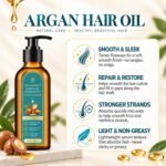 Moroccan Argan Hair Care Oil Serum for Dry Frizzy Curly Split End-3.4Oz - Image 3