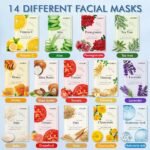 KONEUK 14 Pack Sheet Face Masks Skincare, Hydrating Face Masks for Dry Skin - Image 3