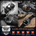 Military Smart Watch for Men, 30+ Day Battery Life, Bluetooth Call Black - Image 5