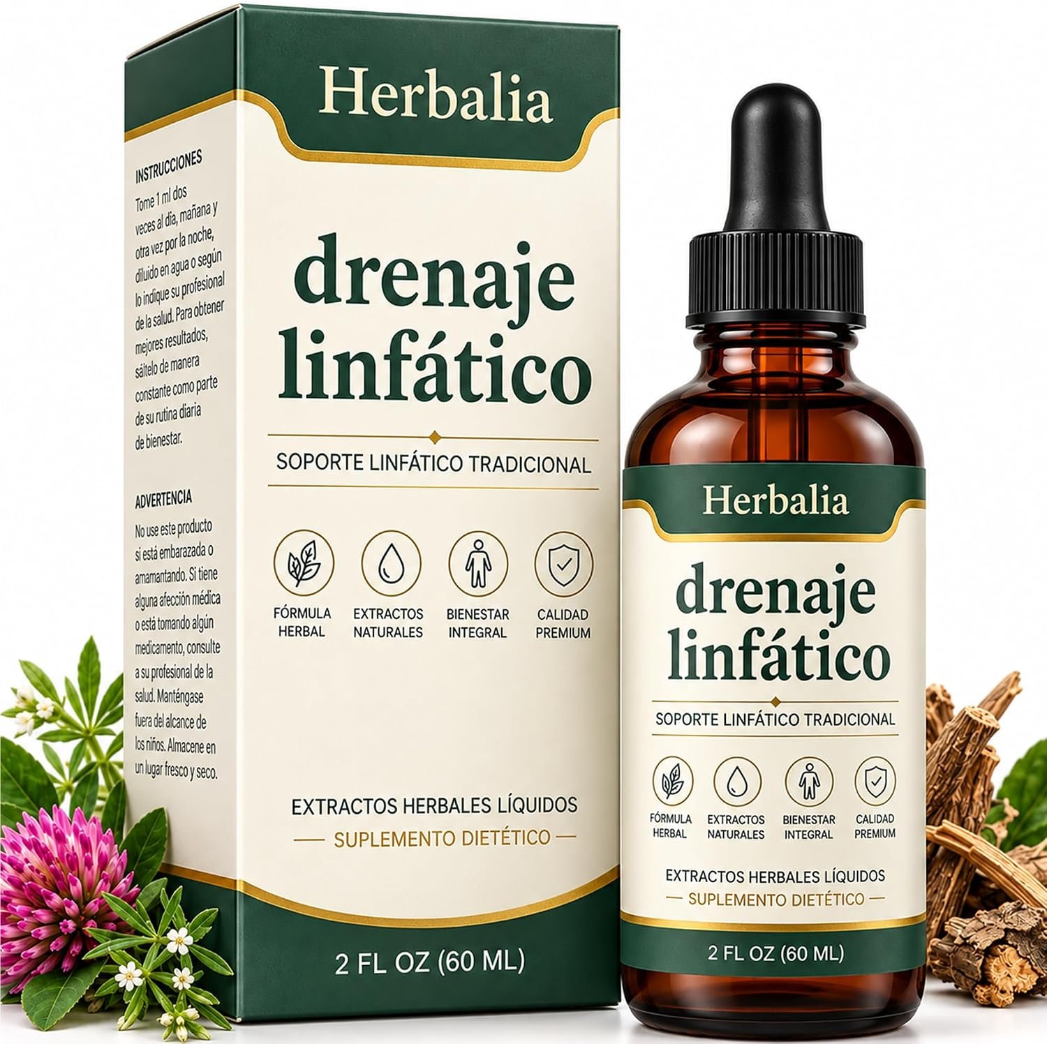 81cZFA1EUeL._AC_SL1500_.jpg Drenaje Linfático, Fórmula Herbal 4 en 1 con Galio, Trébol Rojo, Stillingia y Fresno Espinoso, Apoyo al Sistema Linfático, Equilibrio de Líquidos, Depuración Natural, Fórmula Vegana, 2 Fl Oz - Image 1