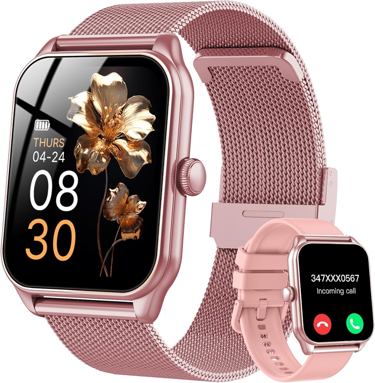 81d9DwlnjEL._AC_SL1500_.jpg Smart Watches for Women, 1.83" HD Fitness Tracker (Answer/Make Calls), IP68 Waterproof, 120+ Sport Modes with Heart Rate and Sleep Monitor, Fitness Watch for iPhone/Android - Image 1