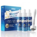 5% Minoxidil Hair Regrowth Treatment for Men and Women with Biotin - Extra Strength Hair Growth Serum, Dropper 3 Pack, Beard Growth, Thinning Hair & Receding Hairline, Unscented, 6 FL OZ