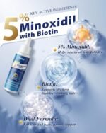 5% Minoxidil Hair Regrowth Treatment for Men and Women with Biotin - Extra Strength Hair Growth Serum, Dropper 3 Pack, Beard Growth, Thinning Hair & Receding Hairline, Unscented, 6 FL OZ - Image 2