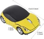 ASHATA 2.4G Wireless Mouse Car Mouse with USB Receiver, Cute 1600DPI Optical Computer for PC Laptop Tablet, Compatible with Wins /7/ME/2000 & for OS - Yellow - Image 8