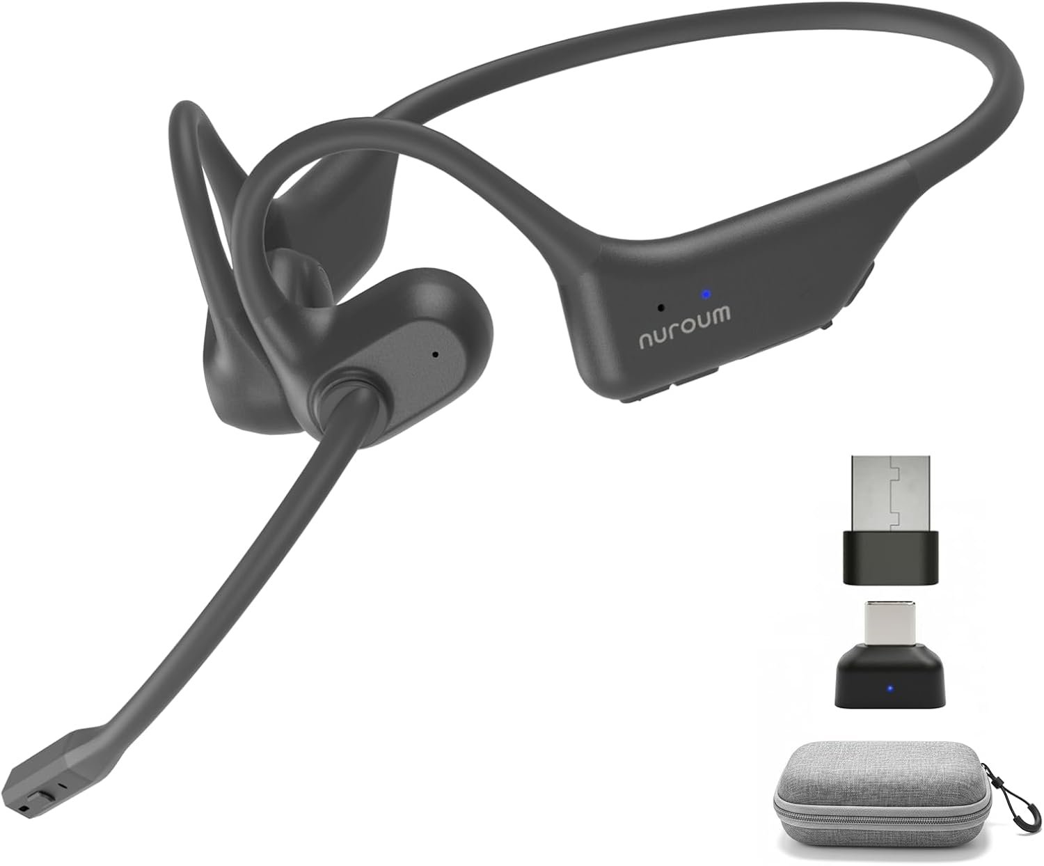 51mvMis30rL._AC_SL1500_.jpg NUROUM OpenEar Pro 2 Bluetooth Headphones with ENC Mic, Dongle and Bag - Image 1