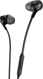HyperX Cloud Earbuds II – 14mm Drivers, Four Eartips, Hard-Shell Carrying Case, Low-Profile 90° Plug, 3.5mm Plug, Built-in Microphone, Multi-Function Button, PC, Mobile, Nintendo Switch – Black