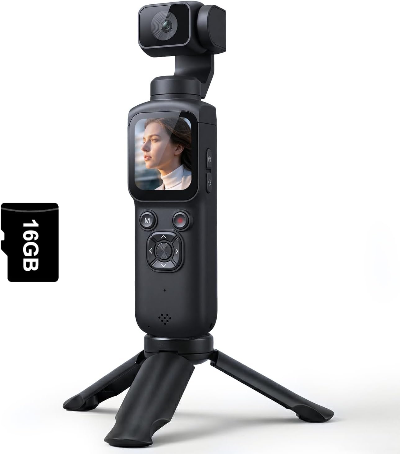51yk54xeKGL._AC_SL1500_.jpg 4K Vlogging Camera, Pocket Digital Camera, 330° Rotating Lens - Image 1