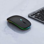 WREANU Wireless Mouse, Rechargeable Bluetooth Mouse for Laptop (Black) - Image 2