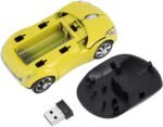ASHATA 2.4G Wireless Mouse Car Mouse with USB Receiver, Cute 1600DPI Optical Computer for PC Laptop Tablet, Compatible with Wins /7/ME/2000 & for OS - Yellow - Image 9