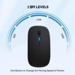WREANU Wireless Mouse, Rechargeable Bluetooth Mouse for Laptop (Black) - Image 6