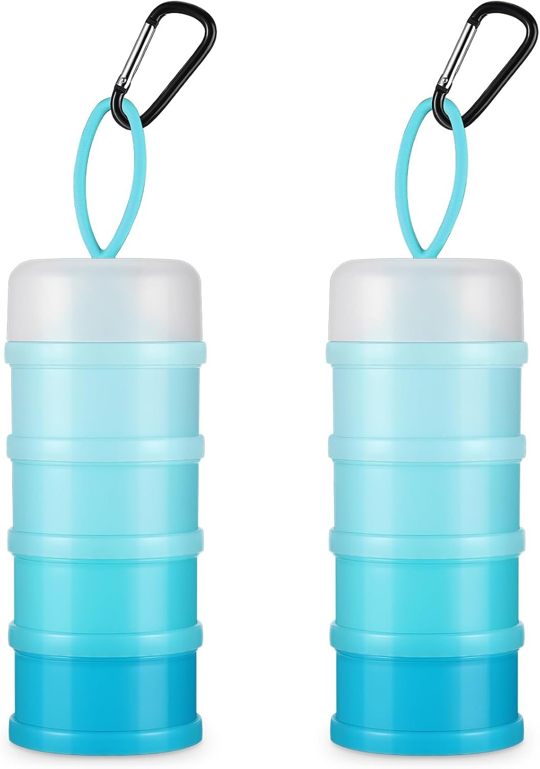 614wPvl2sAL._AC_SL1500_.jpg Baderke 2 Pcs Protein Powder Travel Container with Funnels Stand, Blue - Image 1