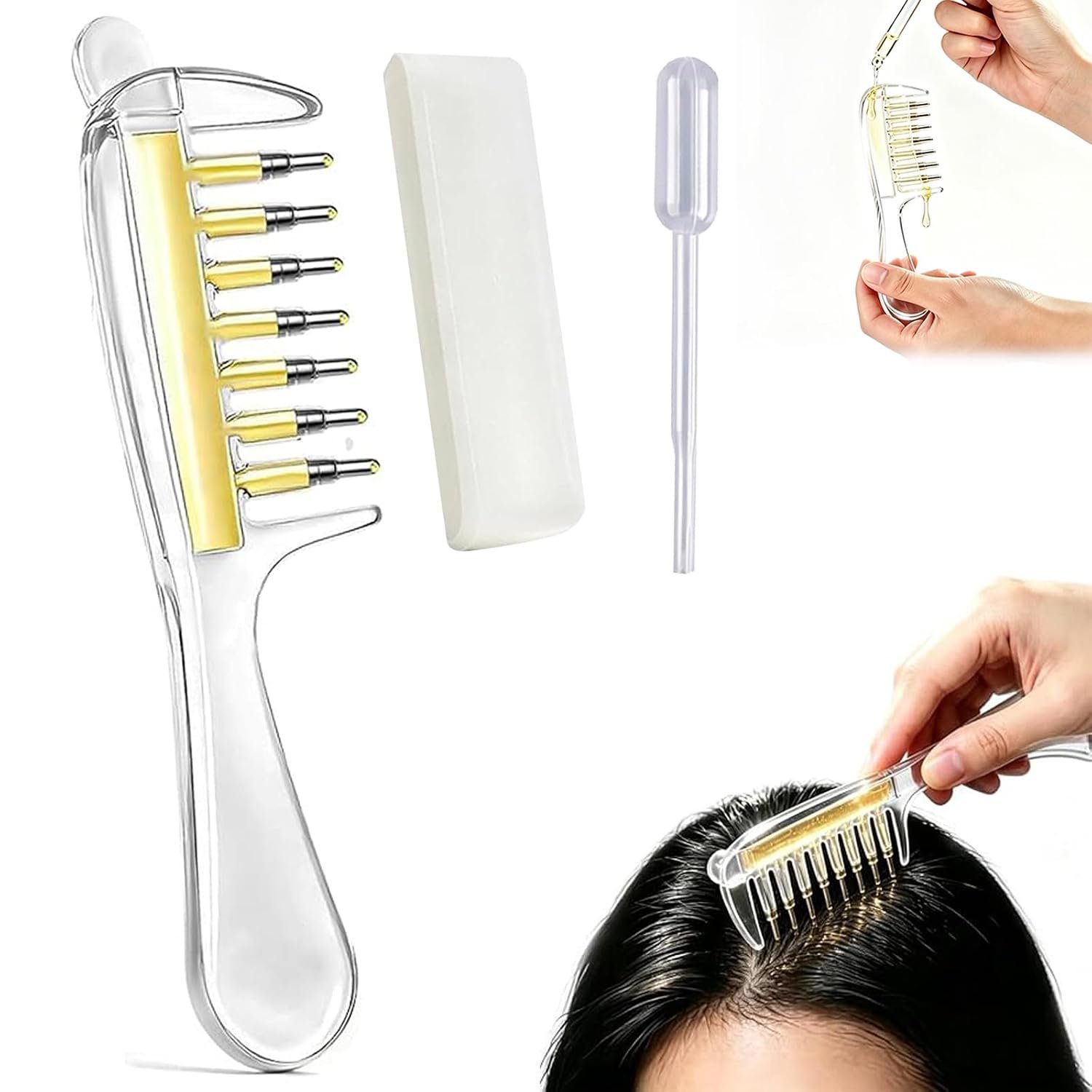 6168knqJGXL._SL1500_.jpg Scalp Essential Oil Comb, Hair Care Serum Applicator, Minoxidil Applicator - Image 1