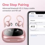 Bluetooth Headphones Wireless Earbuds 72hrs Playtime Wireless Charging Case Digital Display, Ear Buds with Earhook, Deep Bass 2.0, IPX7 Waterproof Over-Ear Earbuds for Android iOS Workout - Image 5