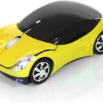 ASHATA 2.4G Wireless Mouse Car Mouse with USB Receiver, Cute 1600DPI Optical Computer for PC Laptop Tablet, Compatible with Wins /7/ME/2000 & for OS - Yellow