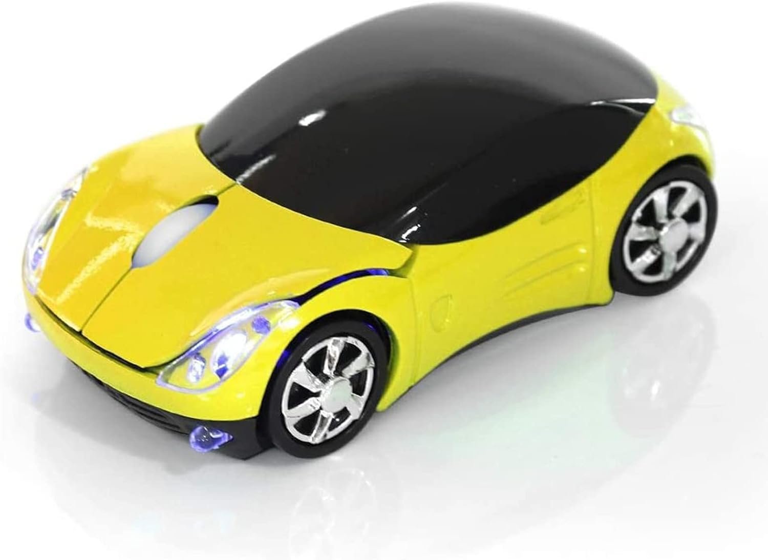 61JYGiBE3zL._AC_SL1500_.jpg ASHATA 2.4G Wireless Mouse Car Mouse with USB Receiver, Cute 1600DPI Optical Computer for PC Laptop Tablet, Compatible with Wins /7/ME/2000 & for OS - Yellow - Image 1