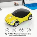 ASHATA 2.4G Wireless Mouse Car Mouse with USB Receiver, Cute 1600DPI Optical Computer for PC Laptop Tablet, Compatible with Wins /7/ME/2000 & for OS - Yellow - Image 2