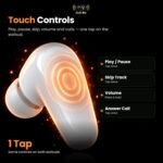 Awdio Bots Classic Series Wireless Earbuds, Small Mini Bluetooth in Ear Headphones with Microphone, Comfort Fit for Small Ears, Long Battery Life 28H Playtime, USB-C Case, for School, Orange and White - Image 4
