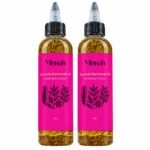 Minnah Hair Growth Oil, Extra Strength Rosemary Fenugreek Castor Oil, Natural Herbal Scalps Hair Care, Aceite de Romero para el Cabello (2 PCS)