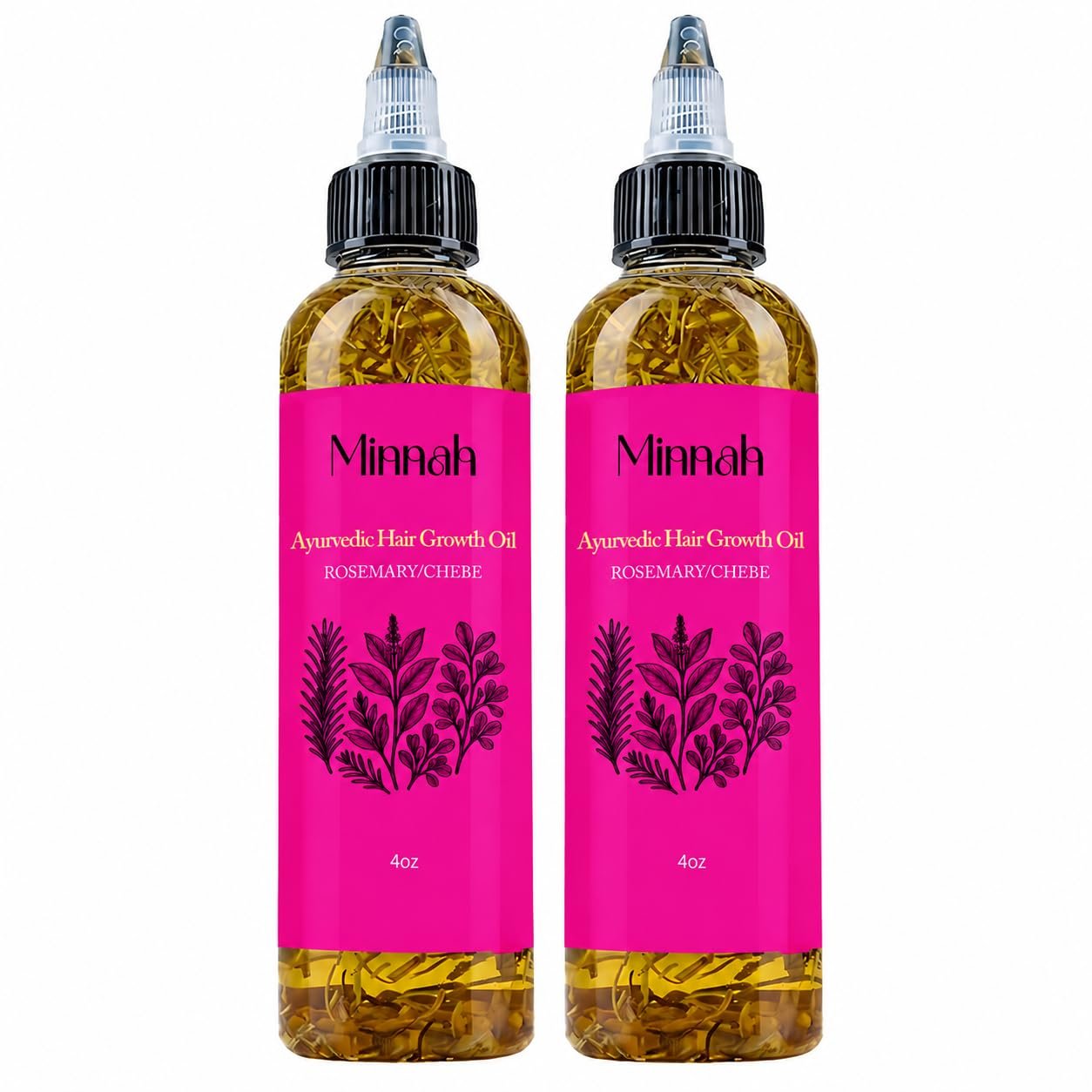 61RKWUQfBOL._SL1254_.jpg Minnah Hair Growth Oil, Extra Strength Rosemary Fenugreek Castor Oil, Natural Herbal Scalps Hair Care, Aceite de Romero para el Cabello (2 PCS) - Image 1