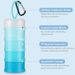 Baderke 2 Pcs Protein Powder Travel Container with Funnels Stand, Blue - Image 3
