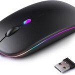 KANMABPC Wireless Bluetooth Mouse, Silent Dual Mode Mouse(Black)