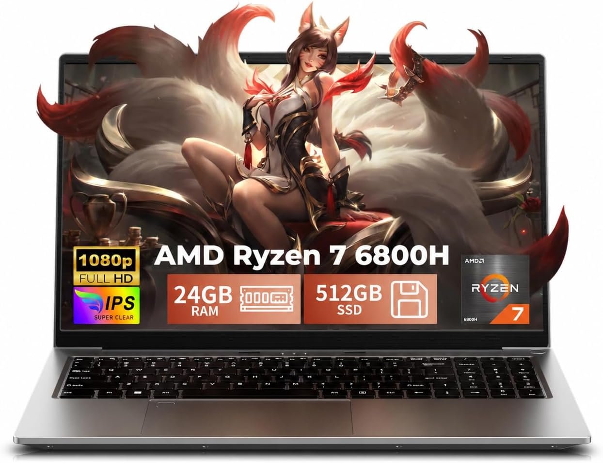 61dWgkPmTZL._AC_SL1254_.jpg 2026 Flagship 15.6" Gaming Laptop | AMD Ryzen 7 6800H | 24GB DDR5 RAM | 512GB NVMe SSD | 8C/16T Up to 4.7GHz | Wins 11 Pro | Backlit Keyboard Fingerprint | Lightweight 3.5lb | 2-Year Warranty - Image 1