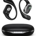 TRAUSI Wireless Earbuds Bluetooth 5.4 Headphones, IPX7 Waterproof Stereo Earphones with Noise Cancelling Mic, Open Ear Buds with Ergonomic Ear Hook for Fitness/Sports/Travel Black