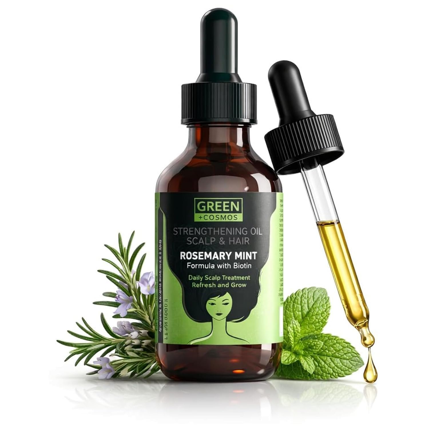 61fkaj2u6QL._SL1500_.jpg 100% Rosemary Oil for Hair Growth – Nourishes Scalp, Boosts Circulation, Relieves Itchy & Dry Scalp, Strengthens Hair & Eyebrow & Eyelash Health – Suitable for All Hair Types (2 Fl Oz (Pack of 1)) - Image 1