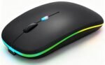 WREANU Wireless Mouse, Rechargeable Bluetooth Mouse for Laptop (Black)