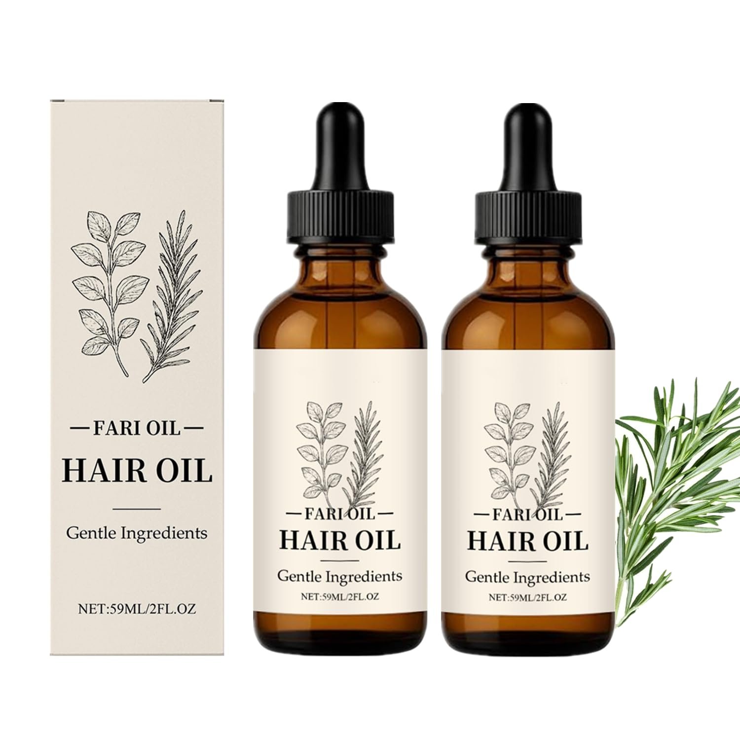 61wE1bk6JEL._SL1500_.jpg LOYOTICE 2Pcs Fari Oil Hair Growth Oil,Fari Hair Oil,Botanical Scalp Oils with Herbal Infusion – Lightweight Daily Nourishment for Dry Scalp & Edges, Organic Plant-Based Formula for All Hair Types - Image 1