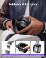 Active Noise Cancelling Headphones,78H Wireless Bluetooth Headphones,Black - Image 7