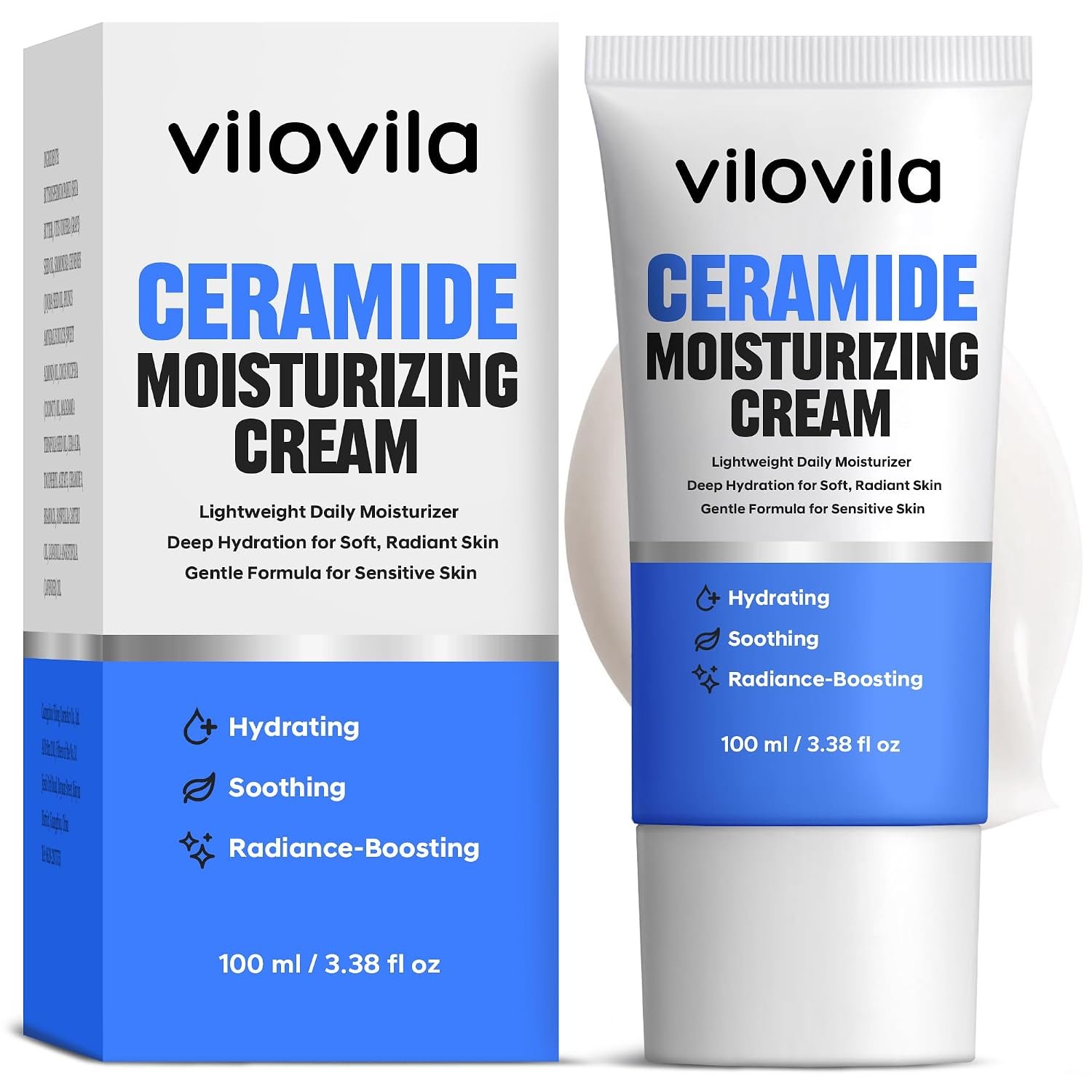 710DRvAxl6L._SL1500_.jpg Ceramide Facial Moisturizing Cream, Hydrating Face Moisturizer for Women, Gentle Moisturiser for Sensitive Skin, Daily Skin Nourishment and Softening, Lightweight Cream to Restore Radiance - Image 1