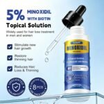 8 Pack 5% Minoxidil Hair Growth Treatment for Men and Women, Extra Strength Minoxidil Liquid Solution for Thicker, Fuller Hair, Beard Growth Serum, Biotin & Castor Oil Enriched,8 Month Supply - Image 2
