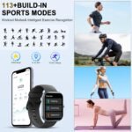 Smart Watch (Answer/Make Calls), 1.96" HD New Smartatch for Men Women,113+ Sport Modes Fitness Tracker with Heart Rate/Sleep Monitor/Pedometer/Calories, , IP68 Waterproof Running for Android iOS - Image 5
