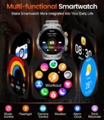 LIGE Military Smart Watches for Men(3 Bands),1000mAh Battery/1.7" HD Large Screen Smartwatch, Flashlight/120+ Sports Modes/Sleep Monitor, 5ATM Waterproof Fitness Tracker Watch for Android iOS,Black - Image 9