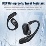 TRAUSI Wireless Earbuds Bluetooth 5.4 Headphones, IPX7 Waterproof Stereo Earphones with Noise Cancelling Mic, Open Ear Buds with Ergonomic Ear Hook for Fitness/Sports/Travel Black - Image 7