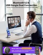 awatrue Wireless Headset with Microphone for Work, AI ENC Noise Cancelling - Image 2