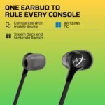 HyperX Cloud Earbuds II – 14mm Drivers, Four Eartips, Hard-Shell Carrying Case, Low-Profile 90° Plug, 3.5mm Plug, Built-in Microphone, Multi-Function Button, PC, Mobile, Nintendo Switch – Black - Image 5
