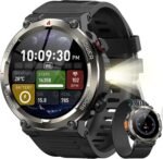 Military Smart Watch for Men with 100 Days Battery/Flashlight/Compass