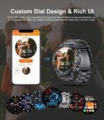 SUNKTA Military Smart Watch for Men(Answer/Dial Calls),100 Sports Modes, 5ATM Waterproof Fitness Watch with Heart Rate/SpO2/Blood Pressure for Android and iOS,1.39''HD DIY Screen Smartwatch Black - Image 6