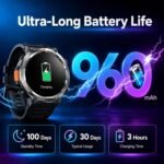 Military Smart Watch for Men with 100 Days Battery/Flashlight/Compass - Image 2