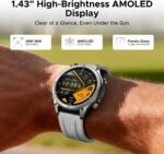 ANYWISE W1 LITE Smart Watches for Men, 1.43''AMOLED Mens Smart Watch for Android/iOS, 5ATM Waterproof Fitness, 170+ Sports Modes, Answer/Make Calls/12 Days Battery/Heart Rate/Sleep Monitor - Image 4