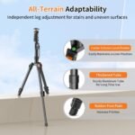XXZU 75" Camera Tripod,Aluminum Tripod for Camera Phone/Monopod with Remote - Image 5