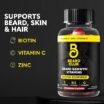 The Beard Club Biotin Beard Growth Vitamin Gummies - Hair Supplement for Men - Vitamins B12, E, & C to Support a Thicker Fuller Looking Facial Hair - Strawberry Gummy - Image 2